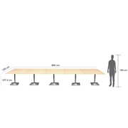 Mahmayi Barra 500PE-600 20 Seater Square Modular Bar Table Oak