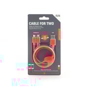 Kikkerland Dual Phone Cable Heart Iphone
