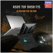 Asus TUF Dash F15 Gaming Laptop - 11th Gen Core i7 3.3GHz 16GB 1TB 4GB Win10 15.6inch FHD Eclipse Grey NVIDIA GeForce RTX 3050 Ti FX516PE HN023T (2021) Middle East Version