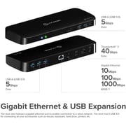 Alogic TB3D2D24K-H ThunderBolt 3 Dual Display Docking Station Black