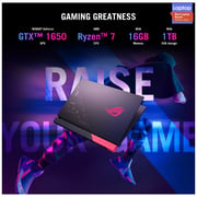 لابتوب للألعاب أسوس ROG Strix G G513IH-HN026T - Ryzen 7 2.9 جيجاهرتز 16 جيجابايت 1 تيرابايت 4 جيجابايت Win10 15.6 بوصة FHD رمادي معدني NVIDIA GeForce GTX 1650