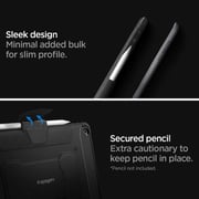 Spigen Rugged Armor PRO designed for iPad 10.2 inch, iPad 9th Generation Case Cover (2021)/iPad 8th Generation case (2020)/iPad 7th Generation case (2019) with Pencil Holder - Black