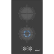 Nobel Builtin - Hobs Glass Black 30cm 2 Gas Burners FFD Cast Iron Grids NBH2101GH