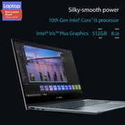 ASUS ZenBook Flip 13 (2019) Laptop - 10th Gen / Intel Core i5-1035G4 / 13.3inch FHD / 8GB RAM / 512GB SSD / Shared Intel Iris Plus Graphics / Windows 10 Home / English & Arabic Keyboard / Pine Grey / Middle East Version - [UX363JA-EM176T]