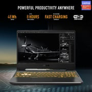 لاب توب ألعاب أسوس TUF F15 - معالج Core i5 الجيل 11 (2.6جيجاهرتز)، رام 8جيجابايت، ذاكرة تخزين داخلية 512جيجابايت، نظام تشغيل Win10Home، بطاقة NVIDIA GeForce RTX 3050 4 جيجابايت، شاشة 15.6بوصة بدقة FHD، لون إكليبس، FX506HC HN002T (2021)، إصدار الشرق الأوسط