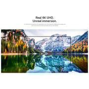 إل جي تلفزيون 70 بوصة ذكي بدقة فائقة الوضوح 4k من سلسلة UP80 بتصميم سينمائي وتشغيل ديناميكي نشط مع تقنية ThinQ للذكاء الصناعي وتقنية webOS