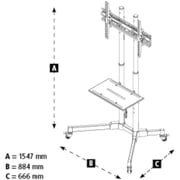 Hama Trolley TV Stand 178cm Black