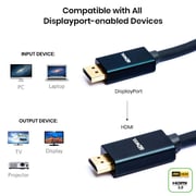 Mowsil Dp To Hdmi 4k Uhd Cable Male To Male, Displayport To Hdmi Video Cable (2m)