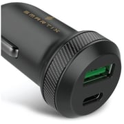 Smartix CC09 Premium 30W USB-C PD 18W USB-A QC Fast Car Charger Black