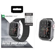 AmazingThing Screen Protector With Bumper Clear Case For Apple Watch 44mm