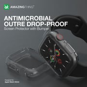 AmazingThing Screen Protector With Bumper Clear Case For Apple Watch 44mm