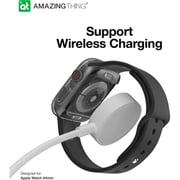 AmazingThing Screen Protector With Bumper Clear Case For Apple Watch 44mm