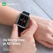 AmazingThing Screen Protector With Bumper Clear Case For Apple Watch 44mm
