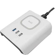 Budi Wireless Charger With 3 USB Charging Station White