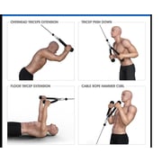 H Pro Heavy Duty Tricep Rope | Dual Grip Tricep Rope| Triceps Bar (black)