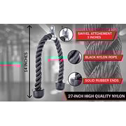H Pro Heavy Duty Tricep Rope | Dual Grip Tricep Rope| Triceps Bar (black)