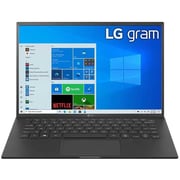 LG gram Laptop - 11th Gen Core i7 2.8GHz 16GB 1TB Win10 14inch WUXGA Black English/Arabic Keyboard 14Z90P G.AA79E1 (2021) Middle East Version