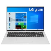 LG Gram 17 (2020) Laptop - 11th Gen / Intel Core i7-1165G7 / 17inch WQXGA / 16GB RAM / 1TB SSD / Shared Intel Iris X Graphics / Windows 10 Home / English & Arabic Keyboard / Silver / Middle East Version - [17Z90P-G.AA78E1]