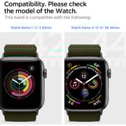 Spigen Lite Fit Band designed for Apple Watch Band Series 8/7 (45mm), Series 6/SE/5/4 (44mm) and Series 3/2/1 (42mm) Nylon Solo Loop - Khaki