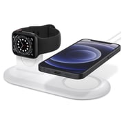 Spigen Mag Fit Duo Designed For Magsafe Charger Pad/designed For Apple Watch Stand For All Series - White