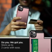 Spigen Slim Armor Cs Card Slot Wallet Designed For Iphone 11 Pro Cover/case - Rose Gold