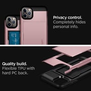 Spigen Slim Armor Cs Card Slot Wallet Designed For Iphone 11 Pro Cover/case - Rose Gold