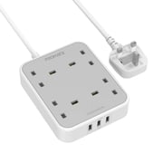 Promate PowerCord4UK-4M 7 In 1 Power Strip 4m White