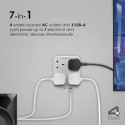 Promate PowerCord4UK-4M 7 In 1 Power Strip 4m White