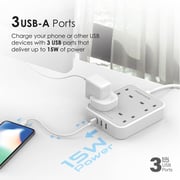 Promate PowerCord4UK-4M 7 In 1 Power Strip 4m White
