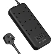 Promate Power Strip With 20w Usb-c Pd, 6 Ac Plugs, Qc 3.0, Dual Usb Ports, 2m Cord, Powercord32w-2m
