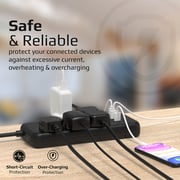 Promate Power Strip With 20w Usb-c Pd, 6 Ac Plugs, Qc 3.0, Dual Usb Ports, 2m Cord, Powercord32w-2m