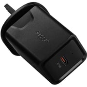 Spigen Essential F210 PD Wall Charger [27W] USB-C Charger Type C [iP Tech] USB C Fast Charge [Power Delivery 3.0] UAE / UK Plug for iPhone / iPad / Galaxy / Galaxy Tab - Black
