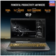Asus TUF Gaming F15 Gaming Laptop - 11th Gen – Core i7 2.3GHz 16GB 1TB 6GB Win10Home 15.6inch FHD Eclipse Grey NVIDIA GeForce RTX 3060 FX506HM HN002T (2021) Middle East Version