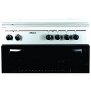 Nobel Gas & Electric Cooker Silver 60x60 cm 2 Gas Burners 2 Hot Plate Electric Oven Enamel Grids Lid - NGC7222