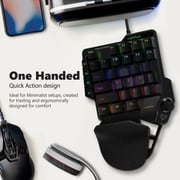 Vertux Combat QuickStrik One-Handed Gaming Keypad With Joystick Black