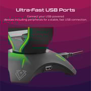 Vertux Extent 3-in-1 Mouse Bungee With Headphone Stand And USB Hub Black