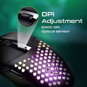 Vertux 6 Buttons Hex-Shell Wired RGB Gaming Mouse Black