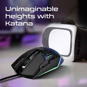 Vertux 6 Buttons Hex-Shell Wired RGB Gaming Mouse Black
