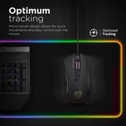 Vertux SwiftPad-XL Game Immersion RGB LED Gaming Mouse Pad Black
