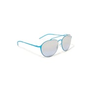 Italia Independent Unisex Aviator Sunglasses Thin Blue Metal Frame 0221.027