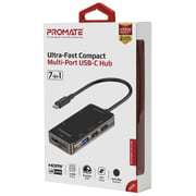 Promate Primhub-Lite 7 in 1 Type-C USB Hub Black