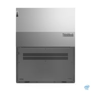 لاب توب لينوفو ثينك بوك 15 الجيل الثاني معالج كور i3-1115G4 بسرعة 3.00 جيجاهرتز ذاكرة رام 4 جيجابايت ومساحة 256 جيجابايت لمحرك أقراص SSD وبطاقة رسومات إنتل UHD ونظام تشغيل دوس شاشة 15.6 بوصة دقة كاملة الوضوح لون رمادي معدني