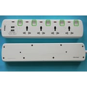 Universal Extension/trailing Socket 4way 3 Meter With 2 Usb Slot Fire Retardant Body Neon Indicator Molded 13a Plug 250v Ac Em8143mu3m