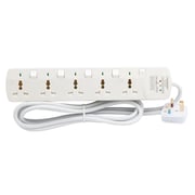 Terminator Brand Universal Power Extension Socket With Surge Protection - 5way 3m