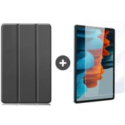 Trands Flip Case with Screen Protector Black Galaxy 10.4inch