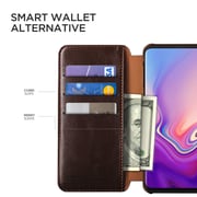 Vrs Design Layered Dandy Wallet Designed For Samsung Galaxy S10 Case / Cover - Dark Brown