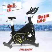 Sparnod Fitness SSB-16 Commercial Spin Bike Exercise Cycle with Comfortable Seat Cushion, Silent Belt Drive, Heavy Flywheel for Cardio Training and Workout