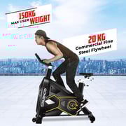 Sparnod Fitness SSB-16 Commercial Spin Bike Exercise Cycle with Comfortable Seat Cushion, Silent Belt Drive, Heavy Flywheel for Cardio Training and Workout
