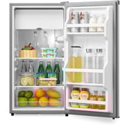 evvoli 90 Liters Mini Fridge Single Door / Mechanical Control / Recessed Handle / Adjustable Legs / Defrost Type - EVRFM-90LS