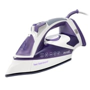 Evvoli 2800w Steam Iron With Ceramic Soleplate Auto Shut-off With Anti-drip,white With Purple Evir-5mp 2 Years Warranty